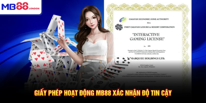 Giấy Phép Hoạt Động MB88 1 Giấy phép hoạt động MB88 xác nhận độ tin cậy